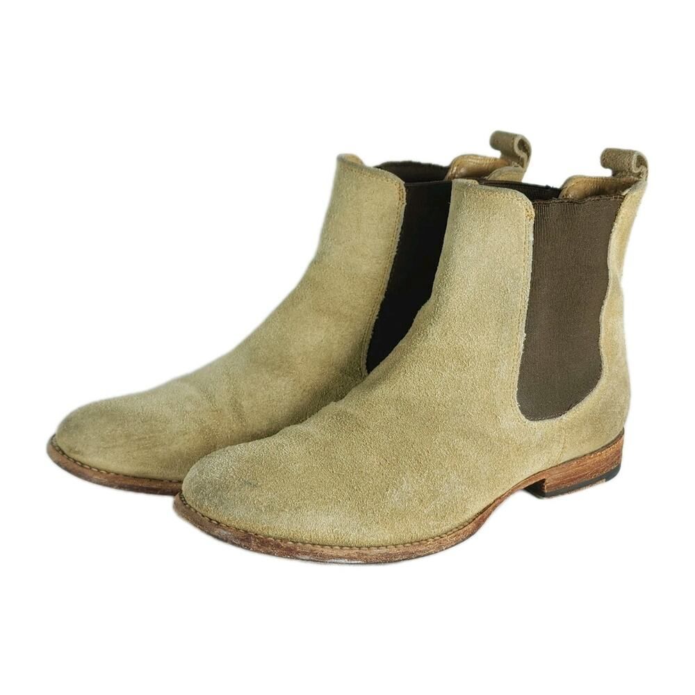 Frye Women's Erin US 6,5B Tan Suede Pull On Ankle Chelsea Booties Boots